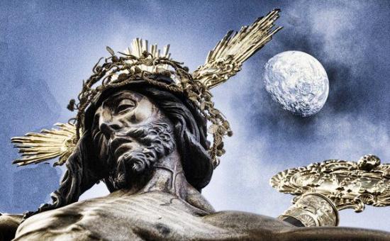 Christ, Croix, Couronne et lune