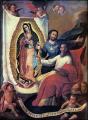 Le père Éternel peignant l'image de Notre-Dame de Guadalupe