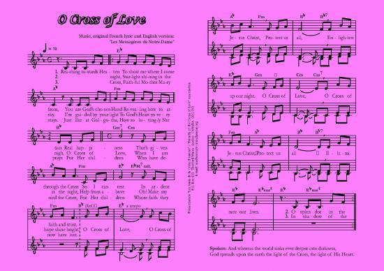 'O Cross of Love', score and lyrics