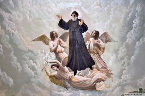 Saint Charbel avec les anges