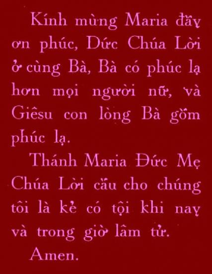 Je Vous salue Marie en Viêtnamien/Vietnamese Hail Mary