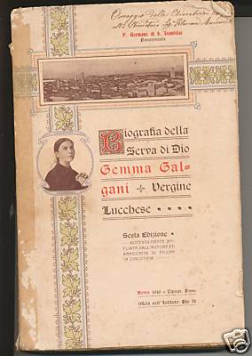 1ère biographie de Gemma Galgani, père Germanus, 1910