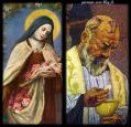Sainte Thérèse de Lisieux et Saint Padre Pio, icône et mosaïque