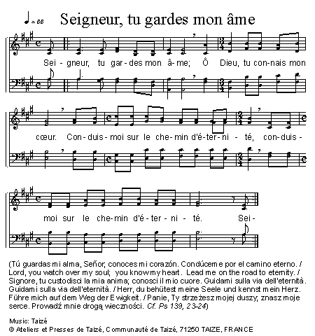 Seigneur, tu gardes mon âme